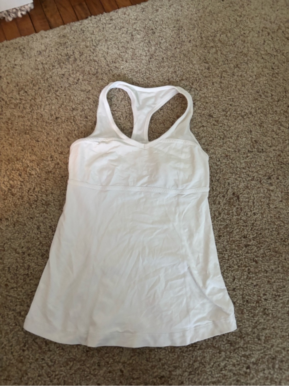lululemon athletica White Racerback Tank with Built-In Shelf Bra